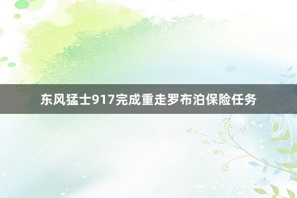 东风猛士917完成重走罗布泊保险任务