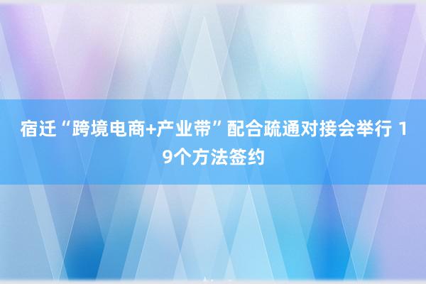 宿迁“跨境电商+产业带”配合疏通对接会举行 19个方法签约