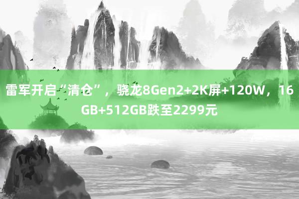 雷军开启“清仓”，骁龙8Gen2+2K屏+120W，16GB+512GB跌至2299元