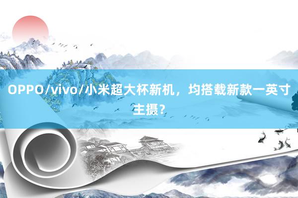 OPPO/vivo/小米超大杯新机，均搭载新款一英寸主摄？