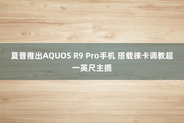 夏普推出AQUOS R9 Pro手机 搭载徕卡调教超一英尺主摄