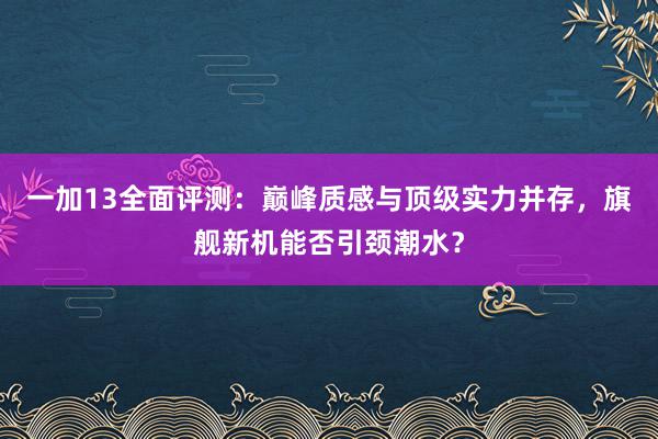 一加13全面评测：巅峰质感与顶级实力并存，旗舰新机能否引颈潮水？