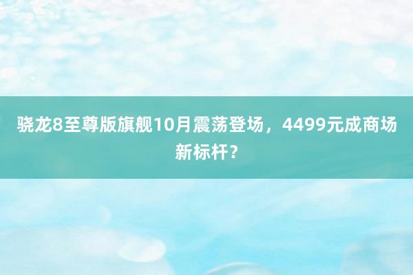 骁龙8至尊版旗舰10月震荡登场，4499元成商场新标杆？