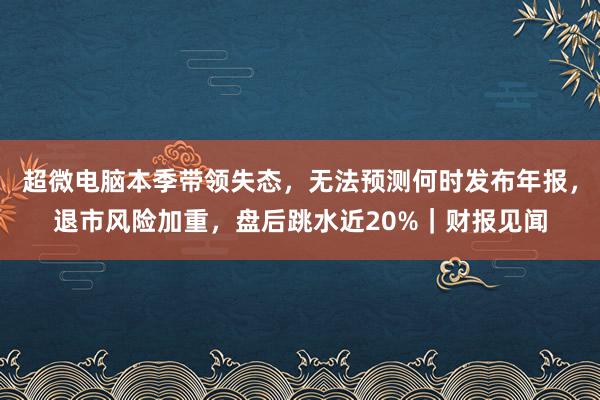 超微电脑本季带领失态，无法预测何时发布年报，退市风险加重，盘后跳水近20%｜财报见闻