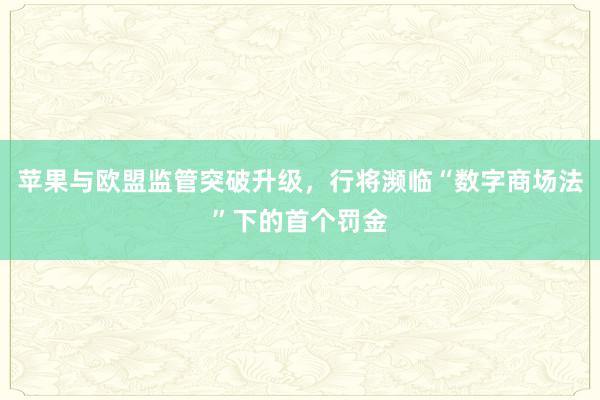 苹果与欧盟监管突破升级，行将濒临“数字商场法”下的首个罚金