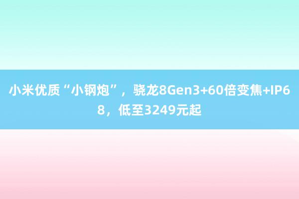 小米优质“小钢炮”，骁龙8Gen3+60倍变焦+IP68，低至3249元起