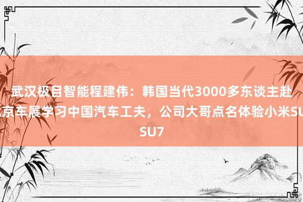 武汉极目智能程建伟：韩国当代3000多东谈主赴北京车展学习中国汽车工夫，公司大哥点名体验小米SU7