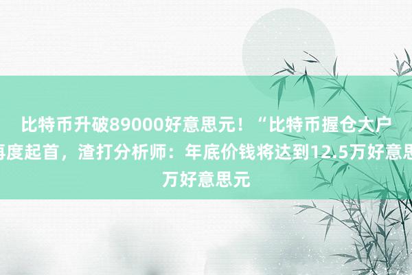 比特币升破89000好意思元！“比特币握仓大户”再度起首，渣打分析师：年底价钱将达到12.5万好意思元