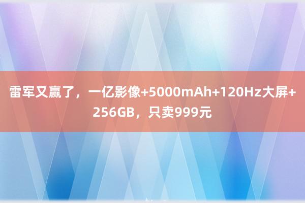 雷军又赢了，一亿影像+5000mAh+120Hz大屏+256GB，只卖999元