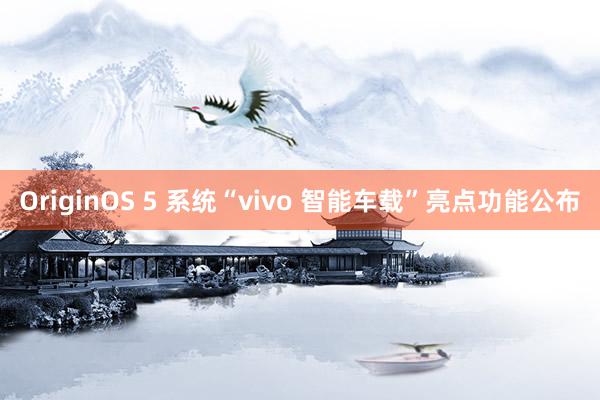 OriginOS 5 系统“vivo 智能车载”亮点功能公布