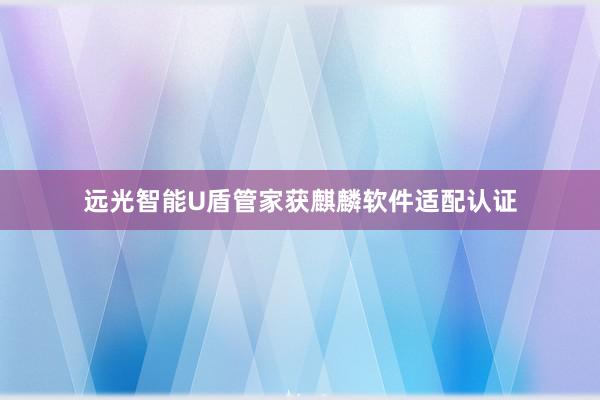 远光智能U盾管家获麒麟软件适配认证