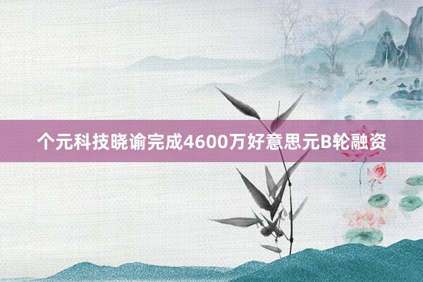 个元科技晓谕完成4600万好意思元B轮融资