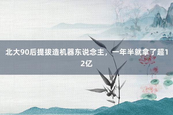 北大90后提拔造机器东说念主，一年半就拿了超12亿