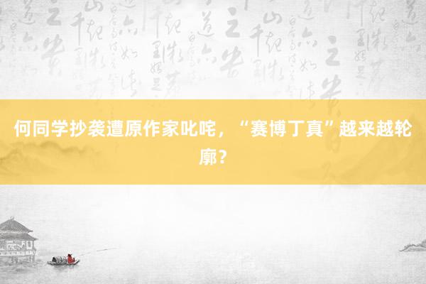 何同学抄袭遭原作家叱咤，“赛博丁真”越来越轮廓？