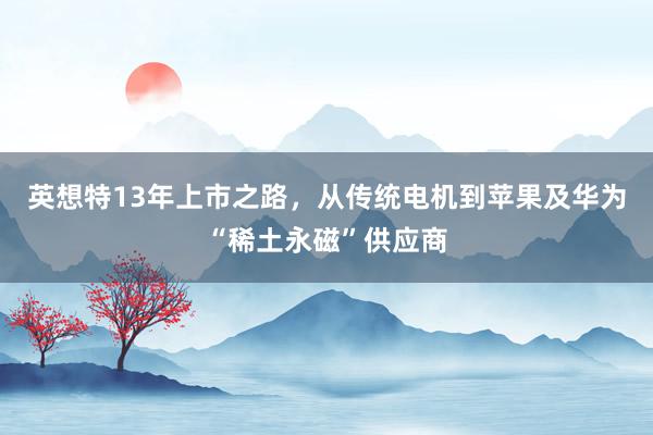 英想特13年上市之路，从传统电机到苹果及华为“稀土永磁”供应商