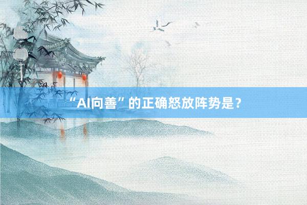 “AI向善”的正确怒放阵势是？