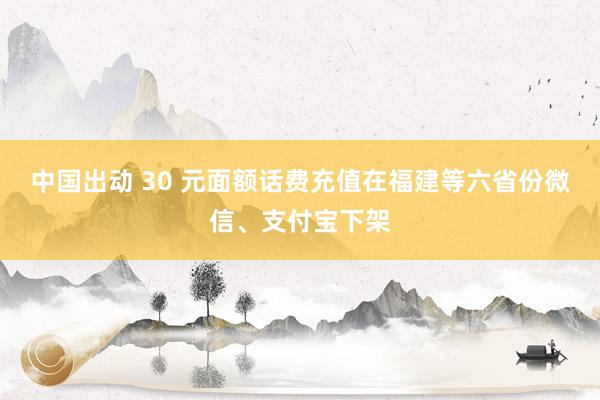 中国出动 30 元面额话费充值在福建等六省份微信、支付宝下架