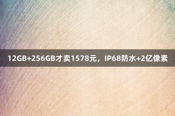 12GB+256GB才卖1578元，IP68防水+2亿像素