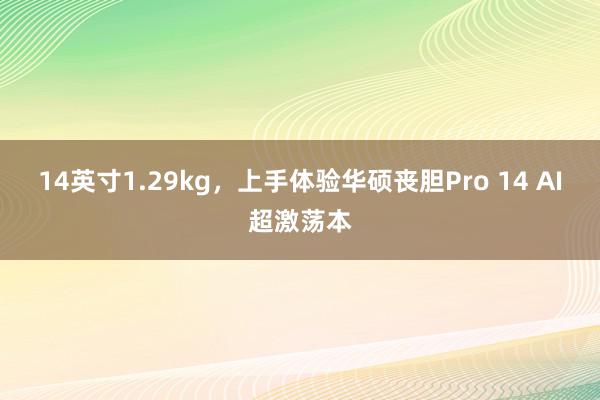 14英寸1.29kg，上手体验华硕丧胆Pro 14 AI超激荡本