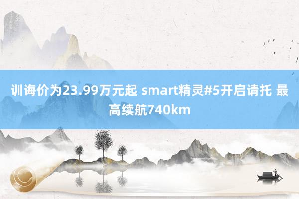 训诲价为23.99万元起 smart精灵#5开启请托 最高续航740km