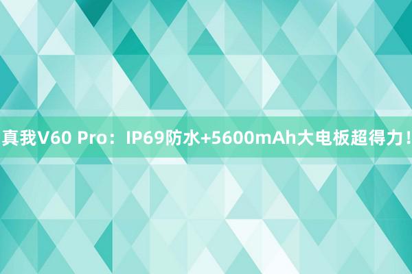 真我V60 Pro：IP69防水+5600mAh大电板超得力！