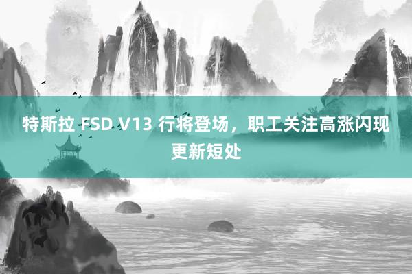 特斯拉 FSD V13 行将登场，职工关注高涨闪现更新短处