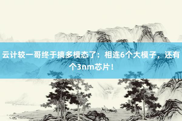 云计较一哥终于搞多模态了：相连6个大模子，还有个3nm芯片！