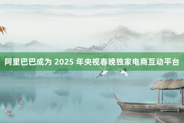 阿里巴巴成为 2025 年央视春晚独家电商互动平台