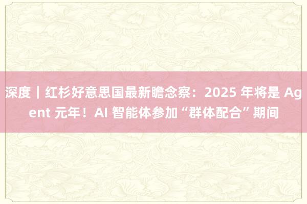 深度｜红杉好意思国最新瞻念察：2025 年将是 Agent 元年！AI 智能体参加“群体配合”期间