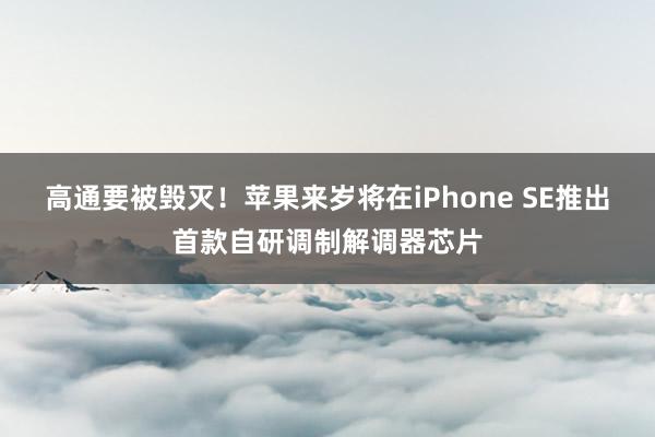 高通要被毁灭！苹果来岁将在iPhone SE推出首款自研调制解调器芯片