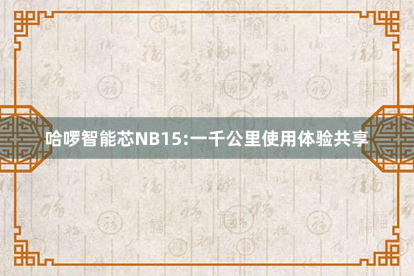 哈啰智能芯NB15:一千公里使用体验共享