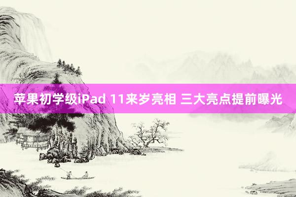 苹果初学级iPad 11来岁亮相 三大亮点提前曝光