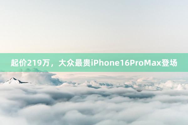 起价219万，大众最贵iPhone16ProMax登场