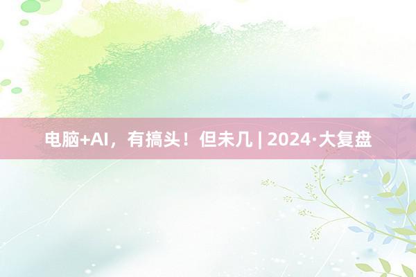 电脑+AI，有搞头！但未几 | 2024·大复盘