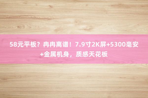 58元平板？冉冉离谱！7.9寸2K屏+5300毫安+金属机身，质感天花板