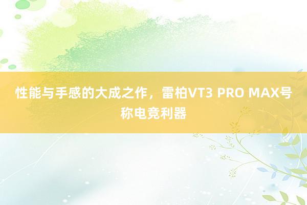 性能与手感的大成之作，雷柏VT3 PRO MAX号称电竞利器