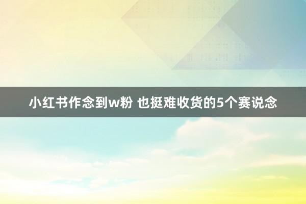 小红书作念到w粉 也挺难收货的5个赛说念