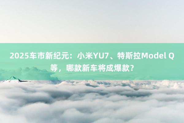 2025车市新纪元：小米YU7、特斯拉Model Q等，哪款新车将成爆款？