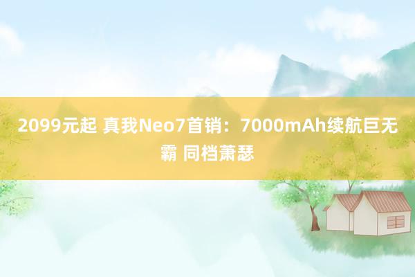 2099元起 真我Neo7首销：7000mAh续航巨无霸 同档萧瑟