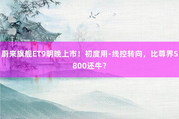 蔚来旗舰ET9明晚上市！初度用-线控转向，比尊界S800还牛？