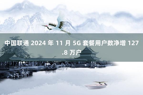 中国联通 2024 年 11 月 5G 套餐用户数净增 127.8 万户