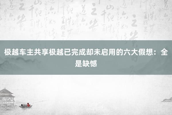 极越车主共享极越已完成却未启用的六大假想：全是缺憾