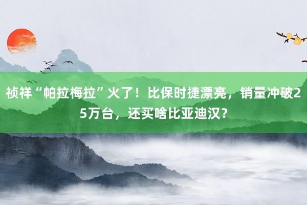 祯祥“帕拉梅拉”火了！比保时捷漂亮，销量冲破25万台，还买啥比亚迪汉？