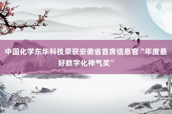 中国化学东华科技荣获安徽省首席信息官“年度最好数字化神气奖”