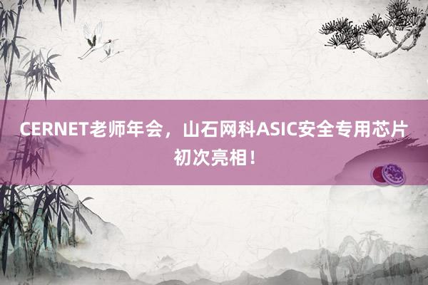 CERNET老师年会，山石网科ASIC安全专用芯片初次亮相！