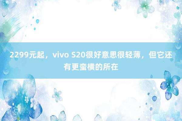 2299元起，vivo S20很好意思很轻薄，但它还有更蛮横的所在