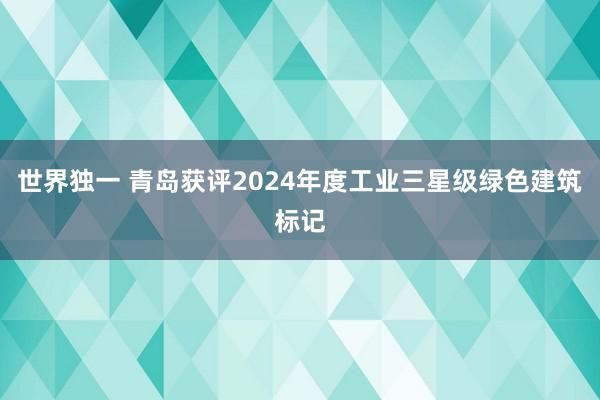 世界独一 青岛获评2024年度工业三星级绿色建筑标记