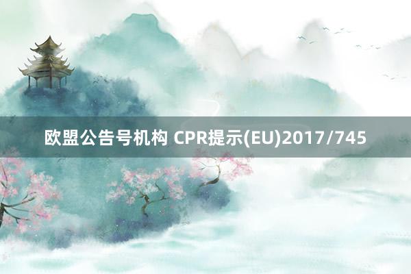 欧盟公告号机构 CPR提示(EU)2017/745