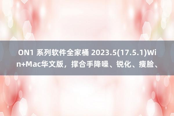 ON1 系列软件全家桶 2023.5(17.5.1)Win+Mac华文版，撑合手降噪、锐化、瘦脸、