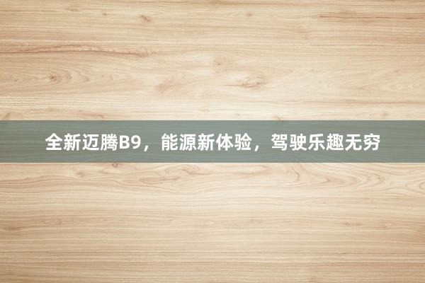 全新迈腾B9，能源新体验，驾驶乐趣无穷